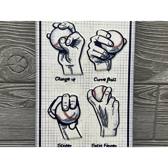 Baseball Pitching Grips Guide Perfect Pitch Metal Sign Open Road Sports Decor - Picture 5 of 8